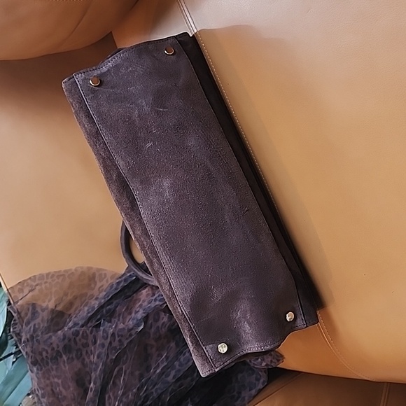 Elegant Brown Suede Handbag - Picture 5 of 9